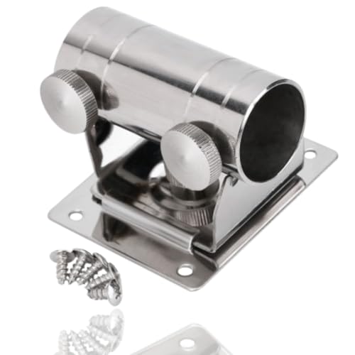 Jwthee Schirmständer aus Edelstahl für Angelboxen, Abnehmbarer Schirmhalter, hochfester Schirmständer aus Metall für Deck, Tribünen, Heckklappen, Geländer, Boote, Stangen, Zäune