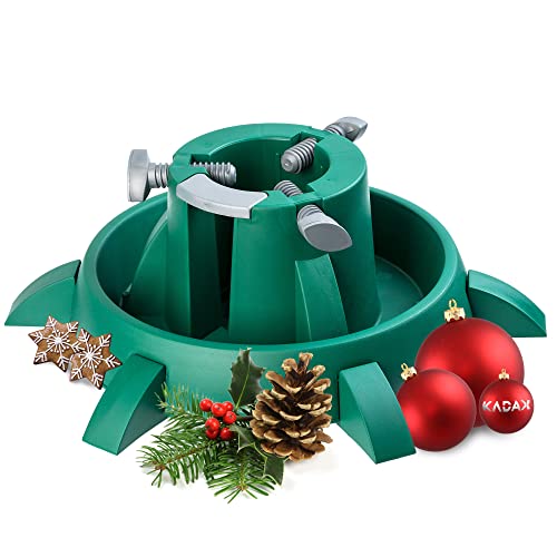 KADAX Weihnachtsbaumständer mit Wassertank, moderner Christbaumständer aus robustem Kunststoff für Bäume, Tannenbaumständer, Verschiedene Großen, stabil, grün (Baumhöhe bis 3m)