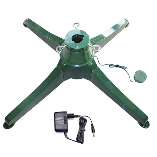 Musikalischer rotierender Weihnachtsbaumständer, künstlicher Weihnachtsbaumsockel, drehbarer Metallständer, mit 3 integrierten Steckdosen, universell passend für die meisten künstlichen Bäume