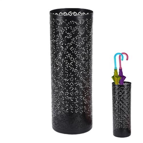 Schirmständer aus Metall, Eisen-Transform-Vintage-S til, moderner stilvoller Regenschirmhalter, runder Schirmhalter, elegante Regenschirmaufbewahrung für Eingänge