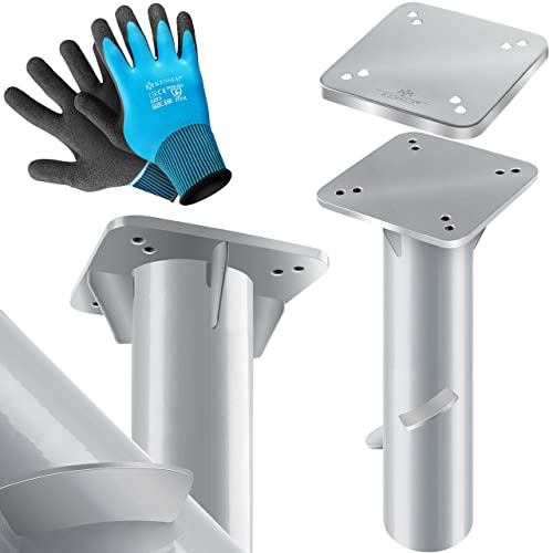 KESSER®   Metall Universal Bodenplatte Sonnenschirmständer für Sonnenschirm   Ampelschirm   Kurbelschirm | Bodenanker, Inkl. Handschuhe