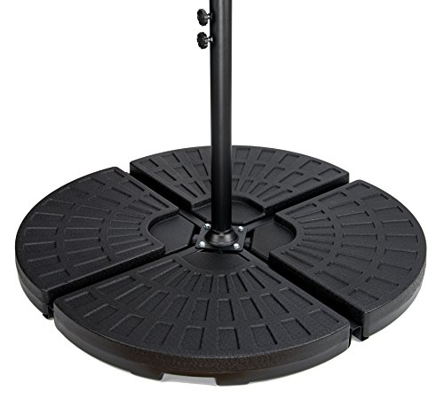 Trademark Innovations 4er Set Ampelschirm Standfuß Wassergewichte für versetzte Regenschirme schwarz