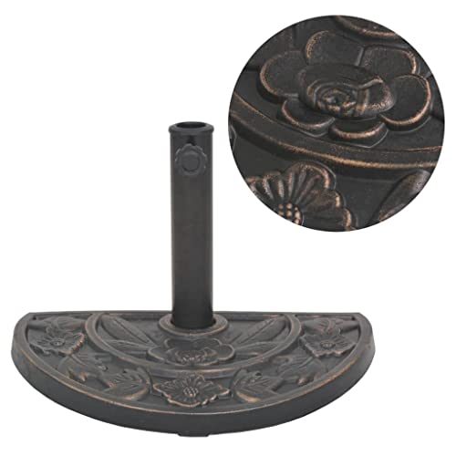 vidaXL Sonnenschirmständer Schirmständer Schirmhalter Sonnenschirm Ständer Fuß Sonnenschirmhalter Schirm Halter Harz Halbrund Bronze 9kg