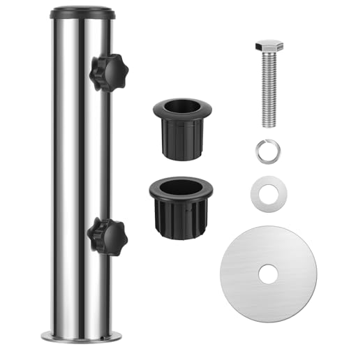 GoldOars Garten Sonnenschirm Standrohre Universal Schirmhalter mit PVC Reduzierringen Sonnenschirmrohr für Granit Bereifung Eisenplatte Zementplatte