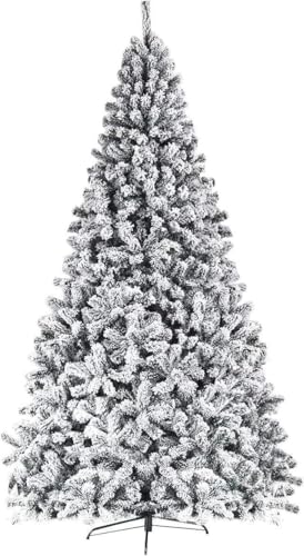 Sinaopus Künstlicher Weihnachtsbaum 180 cm Weihnachtsbaum mit Schnee weiß Tannenbaum künstlich Qualitäts Tannenbaum mit 1006 Zweigen Leicht zu entfalten