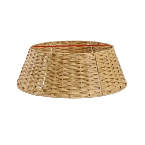 IWENZHKPA Weihnachtsbaum Kragen Geflochtener Rattan-Weihnachtsbaumkrag en, Rustikaler Bauernhaus-Korbgeflecht, Großer Baumrock Korb(50x66x24cm)
