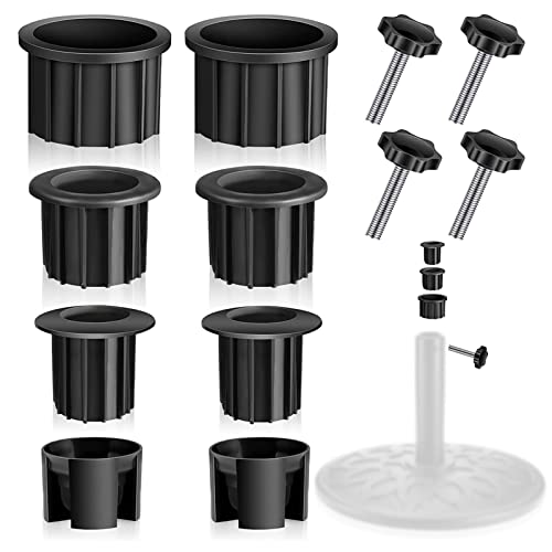 Schirmständer Lochring Steckabdeckung,Ersatzteil e für Schirmständer Zubehör Reduzierringe Set für Sonnenschirmständer mit Schrauben Ersatzteile für Sonnenschirmständer Garten, 1,5 Zoll / 1,9 Zoll