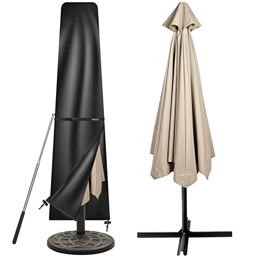 Tavaler Sonnenschirm Schutzhülle 2 bis 3 M, Sonnenschirmhülle mit Stab, 420D Oxford Gewebe Sonnenschirm Abdeckung Wetterfeste, UV-Beständiges, Winddicht und Schneesicher (196x30/50 cm)