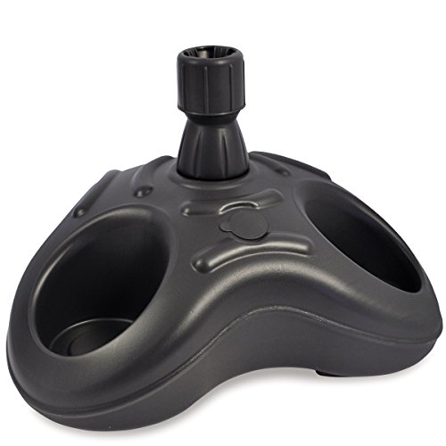 Sonnenschirmständer für Schirmstangen mit Ø 33-48mm, Anthrazit, Vertiefungen für Blumentöpfe - XL Groß Sonnenschirm Ständer Halter Schirm Ständer Halterung Sonnenschirmfuß