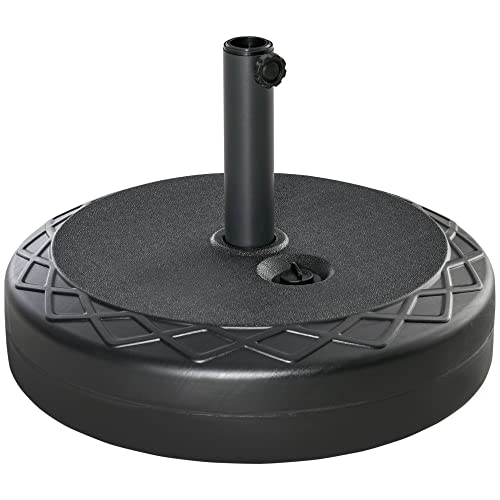 Outsunny Sonnenschirmständer bis 40 kg befüllbar Rund Schirmständer Schirmhalter, Schirmgewicht, Ständer für Sonnenschirm 38/48mm Rohrdurchmesser, für Balkon, Terasse, Garten, Schwarz