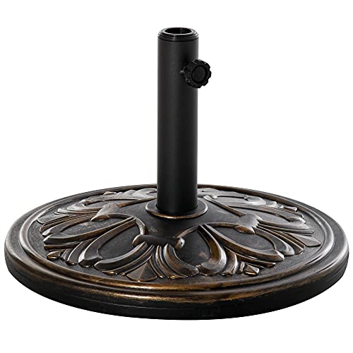 Outsunny Sonnenschirmständer 13 kg Schirmständer Schirmstangen mit 35 mm/38 mm/48 mm Durchmesser Schirmhalter für Garten, Balkon, Antik Bronze