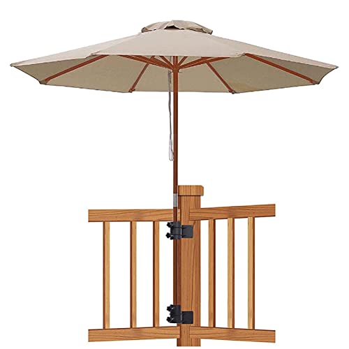 Robuster Schirmhalter für den Außenbereich, Schirmständer, Schirmklemme, Halterung, Edelstahl, versetzter Schirmständer, Schirmdeck-Halterung für Geländer, Ecken, Zäune, Balkon