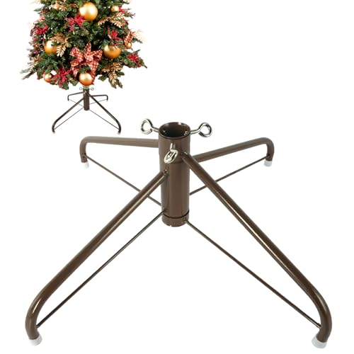 EZYDECOR 50 cm brauner Weihnachtsbaumständer aus massivem Metall, Ersatz für künstliche Bäume, Heimdekoration (braun) 50 cm