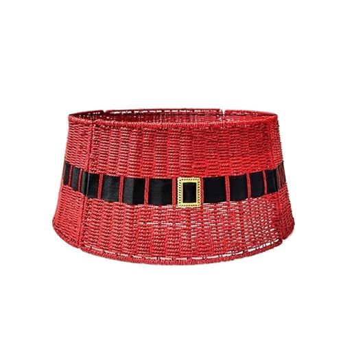 Weihnachtsbaum Kragen Roter Rattan-Weihnachtsbaumkrag en for Künstliche Bäume, Weihnachtsmann-Gürtel, Baumkorbbasis Weihnachtsbaum Korb
