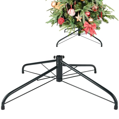 CCINEE Weihnachtsbaumständer aus Metall, universal, zusammenklappbar, 60 cm, Ersatz-Baumständer für 90 bis 2,4 m, künstliche Bäume, Grün