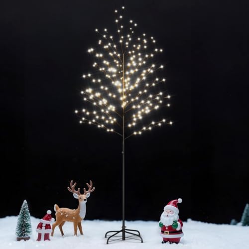 SUNYRISY 180cm LED Baum Lichter für Weihnachtsdeko Innen/Außen, Metall LED Weihnachtsbaum für Wohnzimmer/Schlafzimmer/G arten Christmas Deko, IP44 Wasserfest, 8 Lichtmodus