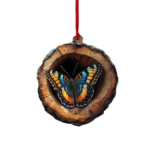 Tier-Weihnachtsornament, Weihnachtsbaum, Tiermuster, 2D-Acryl-Ornament, Tierdekoration, saisonal, für Weihnachtsbaum, Decke, Weihnachtsandenken (D, One Size)