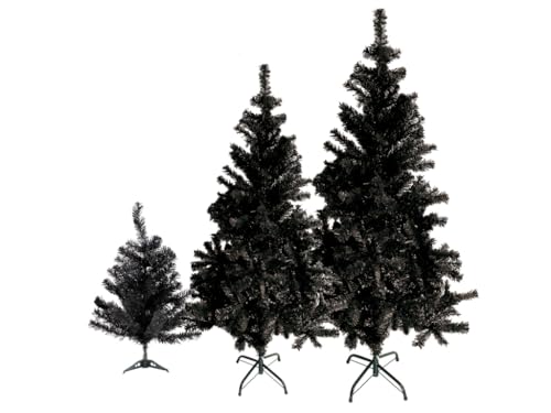 Outgarden 180 cm künstlicher PVC Weihnachtsbaum schwarz mit Schnellaufbau Klapp-Schirmsystem, schwer entflammbar, unechter Tannenbaum inkl. Metall Christbaum Ständer
