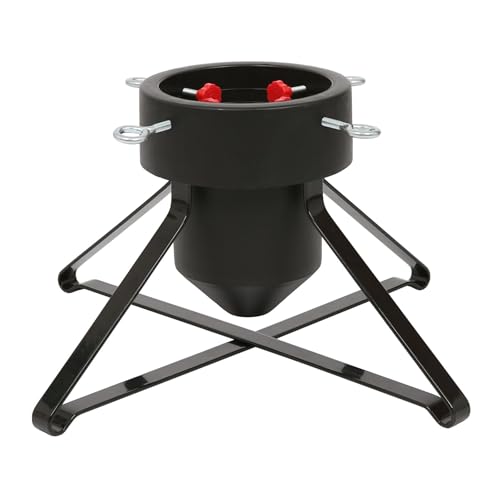 Harbour Housewares Klassischer echter Weihnachtsbaumständer – Schwarz – 3 Zoll (7,6 cm) – mittelgroßer, lebender Weihnachtsbaum-Dekor-Weih nachtsbaumhalter aus Metall für 5,5 Fuß Höhe mit Wasserhalter