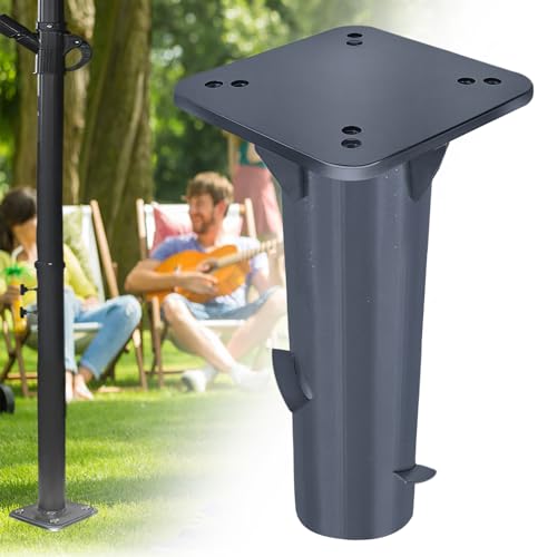 UISEBRT Sonnenschirmständer Bodenplatte Metall Bodenhülse für Ampelschirme Sonnenschirm Universal Schirmständer Dunkelgrau
