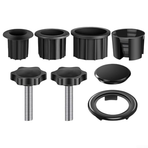 Besttoolifes Sonnenschirmständer Halterung Zubehör Kunststoff Reduzierring Set mit Befestigungsschrauben für Gartenschirmständer Stange Hülse Unterstützung Schwarz