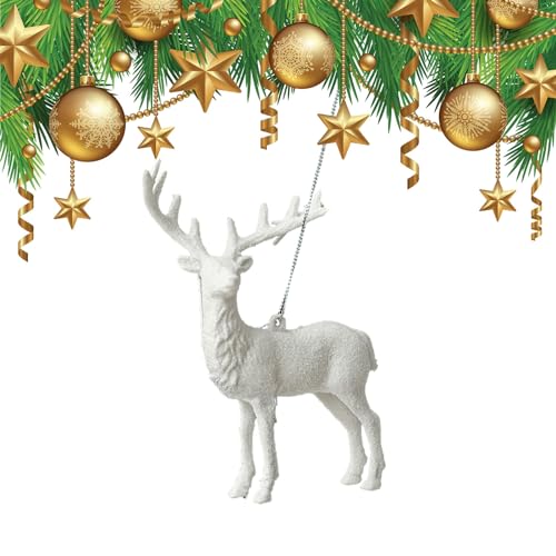 Eastuy Weihnachtsdekoration zum Aufhängen   Schneeflocken Elch Design  Anhänger Dekorationen,T ragbarer Weihnachtsbaumschmuck für Weihnachtsbäume, Decken, Türen