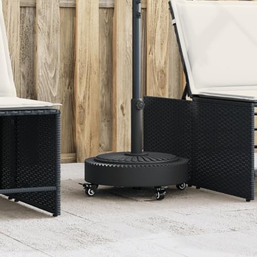 Gecheer Sonnenschirmständer mit Rollen für Ø38/48 mm Mast 27 kg Rund, Schirmständer Balkonschirmständer für Balkon Garten Terrasse Strandschirme Ampelschirme4007982