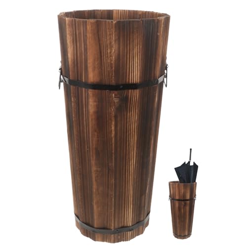 Healifty Schirmständer aus Holz Dekorativer Schirmhalter für Eingangsbereich Robustes Design Platzsparend für Regenschirme und Spazierstöcke