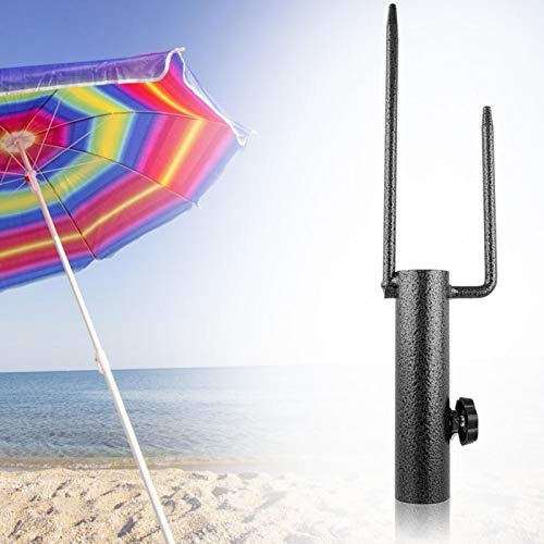 lyrlody Sonnenschirm Anker, 15 Zoll Edelstahl Strandschirm Sand Anker Schirmständer Stand Fahnenstange Halter für Garten Sport Picknick und andere Outdoor-Aktivitäten