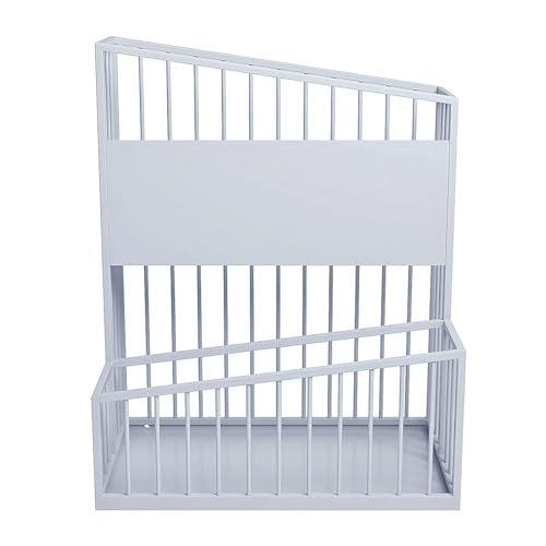 Moderner Schirmständer mit großem Fassungsvermögen, Metall, freistehend, rechteckig, für den Eingangsbereich, 48 x 27 x 60 cm, Weiß