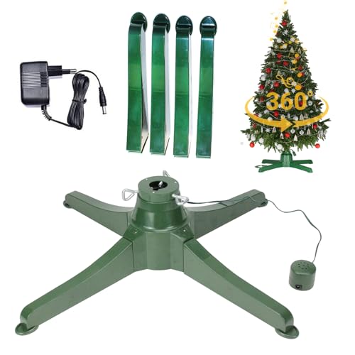Um 360 Grad drehbarer Weihnachtsbaumständer, für künstliche Weihnachtsbaumstangen mit einem Durchmesser von 1 bis 1 1/2 Zoll und 80 Pfund, universell passend für die meisten künstlichen Bäume