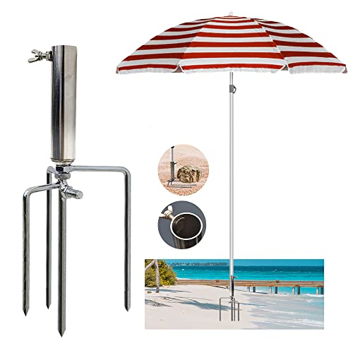 RURIZHONGTIAN Erdspieß Sonnenschirm,Rasendorn für Sonnenschirm,Schirmständ er Strand,Rasendorn Sonnenschirmständer,Abne hmbarer Sonnenschirmständer,für Sonnenschirm/Gartenschirm /Angelschirm.