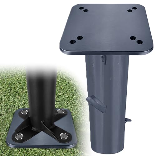 QEENTOE Universal Bodenhülse Bodenplatte für Sonnenschirme Sonnenschirmständer aus Stahl Bodenhülse für Ampelschirme Bodenhülse für Kurbelschirm Außen Robust Bodenanker - Dunkelgrau