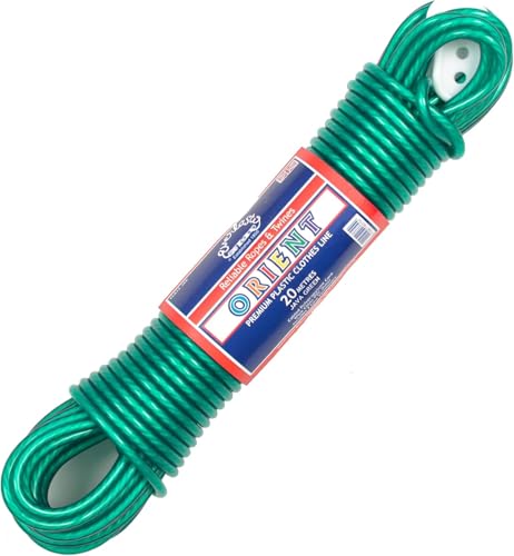 Everlasto Hochwertige PVC-Wäscheleine, 20 m, 4,8 mm dick, Grün