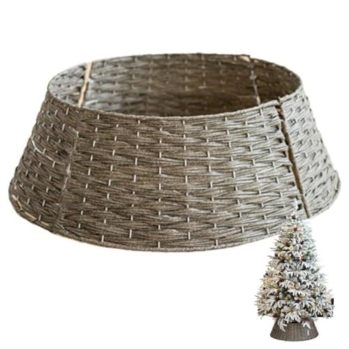 Lpitoy Weihnachtsbaum-Kragen-, Rattan-weiden-Weihnachtsb aum-Kragen-Korb-Ring-Basi s-ständer-Abdeckung Für Weihnachtsdekoration