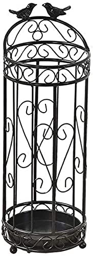erkebspm Schirmständer im Vintage-Stil, hohles Metall, Hotel-Café-Geschenkdekor ation, multifunktionales Aufbewahrungsregal, 3 Farben, 21 x 62 cm (Messing) (schwarz)