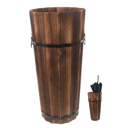 CONGARTENO Regalierter Holz Schirmständer Mittlere Stabiles Design für Zuhause Büro Eingang Kompakter Umbrella Holder für Regenschirme Gehstöcke Organizer