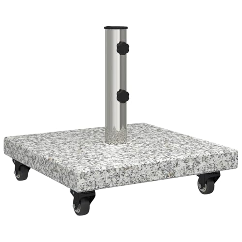 vidaXL Rollbasis für Stangen Ø38/48mm Graue Granit 30 kg Quadratisch