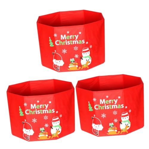 XFZJCHAP 3 Stück Weihnachtsbaum-Basisabdec kung, Weihnachtsbaum-Kragen, Weihnachtsbaum-Rock, Strumpffüller, EBT Weihnachtsbaum-Korb, Weihnachten, Weihnachtsbaum-Fußabdeck ung, Faltbehälter