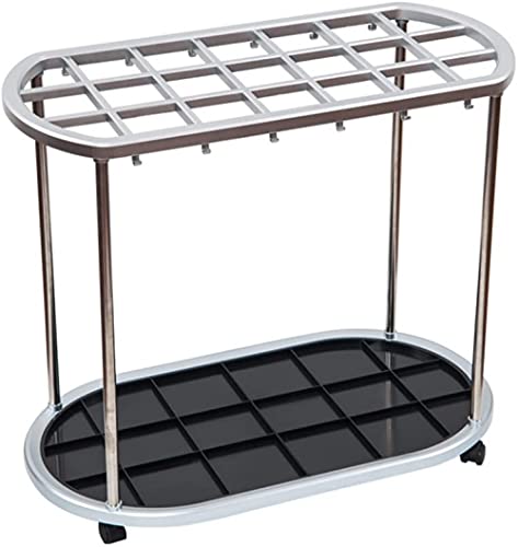 Schirmständer, Edelstahl Bewegliches Multi-Standard-Aufbewahru ngsregal für Foyer und Balkon, Große Kapazität Praktischer Schirmhalter