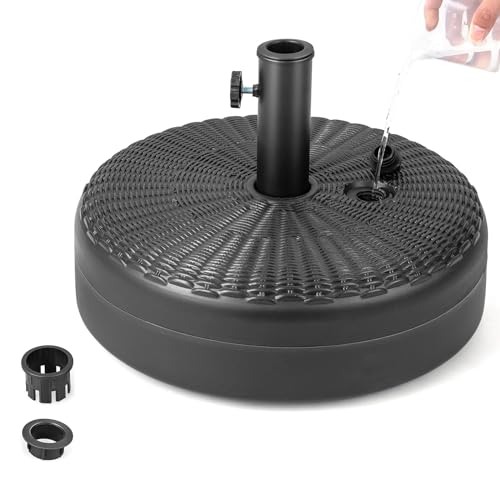 GOPLUS Schirmständer für Schirmstöcke 38mm / 48mm, Sonnenschirmständer befüllbar mit 15,5 L Wasser / 25 kg Sand, Schirmgewicht mit Griff, Sonnenschirm Ständer ? 45cm, HDPE, schwarz