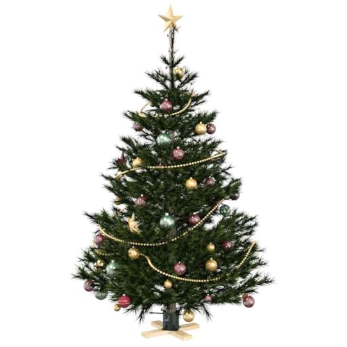 vidaXL Weihnachtsbaumständer Grün 50 x 50 x 16 cm Massives Kiefernholz, Wohnzimmer, moderner Feiertagsständer, Stabiler Baumhalter, Weihnachtsdeko, festlicher Jahreszeit-Support