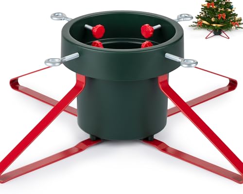 PUDO Christbaumständer Weihnachtsbaumständer Tannenbaumständer mit Wassertank: Baumständer Weihnachten mit Wasserbehälter Christmas Tree Stand für Bäume bis 2,5m Stamm 4,5-14,5cm Trendy Grün