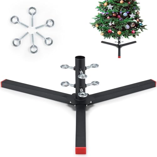 FLY HAWK Christbaumständer Weihnachtsbaumständer, Universeller Metall-Weihnachtsbaumsock el Ersatz für 121-304cm Weihnachtsbaum, für Baumstamm mit Einem Durchmesser von Weniger als 2.8cm/Mattschwarz