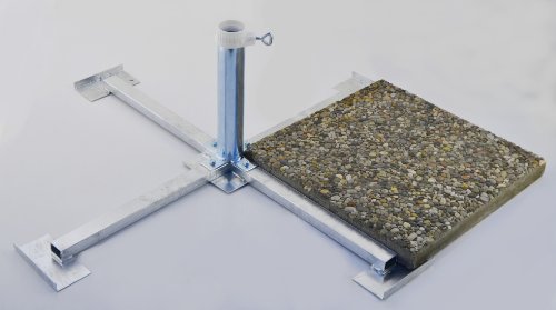 SONNENSCHIRMSTÄNDER aus 4 mm Ø DEUTSCHEM STAHL - STABIELO - BIS 55 mm Ø - 80 µ FEUER VERZINKTER PLATTENSTÄNDER aus Metall für GROSSSCHIRME zum Einlegen von BETONPLATTEN 40 x 40 cm - DER STABIELO ® SONNENSCHIRM PLATTENSTÄNDER für Schirmstöcke bi