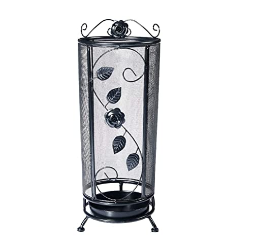 QHLMLL Schirmständer, runder Schirmständer aus Eisen mit Edelstahl-Chassis, Schirmhalter, Home Storage Rack-Korridor für die Innen-, Außen- und Innendekoration