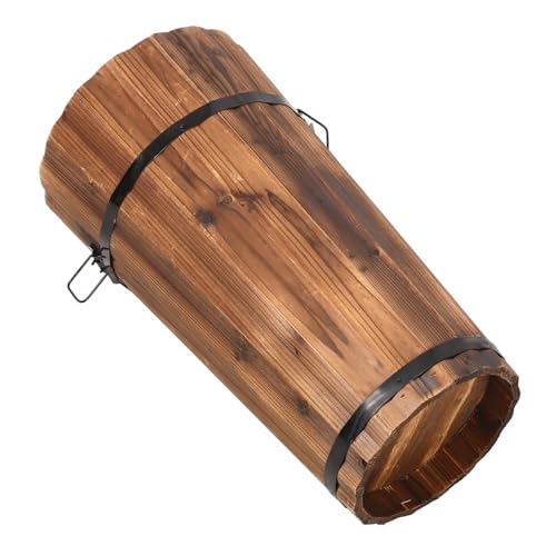 LOLIPPYY Schirmständer aus Robustem Karbonisiertem Holz Großer Regenschirmhalter für Innenbereich Platzsparend und Vielseitig Eleganter Aufbewahrungsbehälter für Schirme und Gehstöcke im