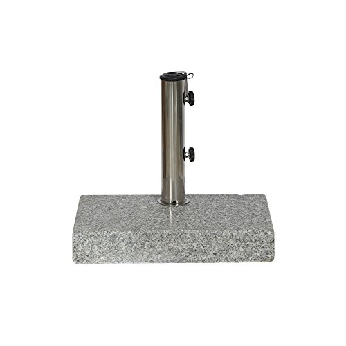 SIENAGARD 213345 Granitschirmständer, 25 kg, 45 x 28 cm für Schirmstöcke Durchmesser 25-48 mm, grau