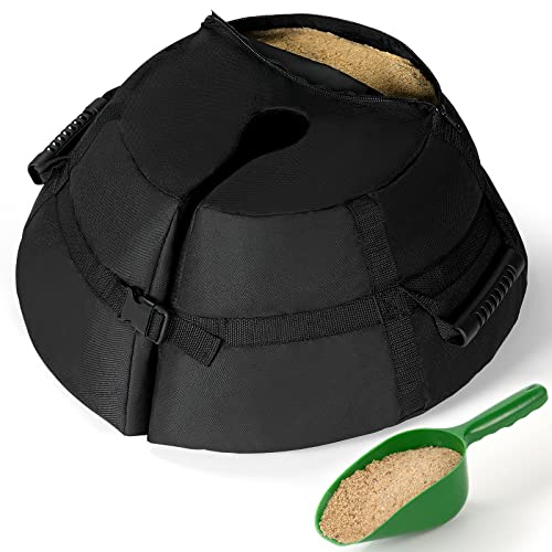 HIDOWNY Sonnenschirmständer, Schirmständer bis zu 80 Lbs, Ständer Schirmhalter, Auffüllbare Sandsäcke mit Plastikschaufel, Basis füR Alle Arten von Sonnenschirmen (Rund)