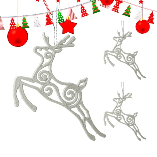 Weihnachtsdekoration | Engelsflügel Elch Handwerk Ornamente | Tragbare Christbaumschmuck für Weihnachtsbäume, Decken und Türen Whrcy